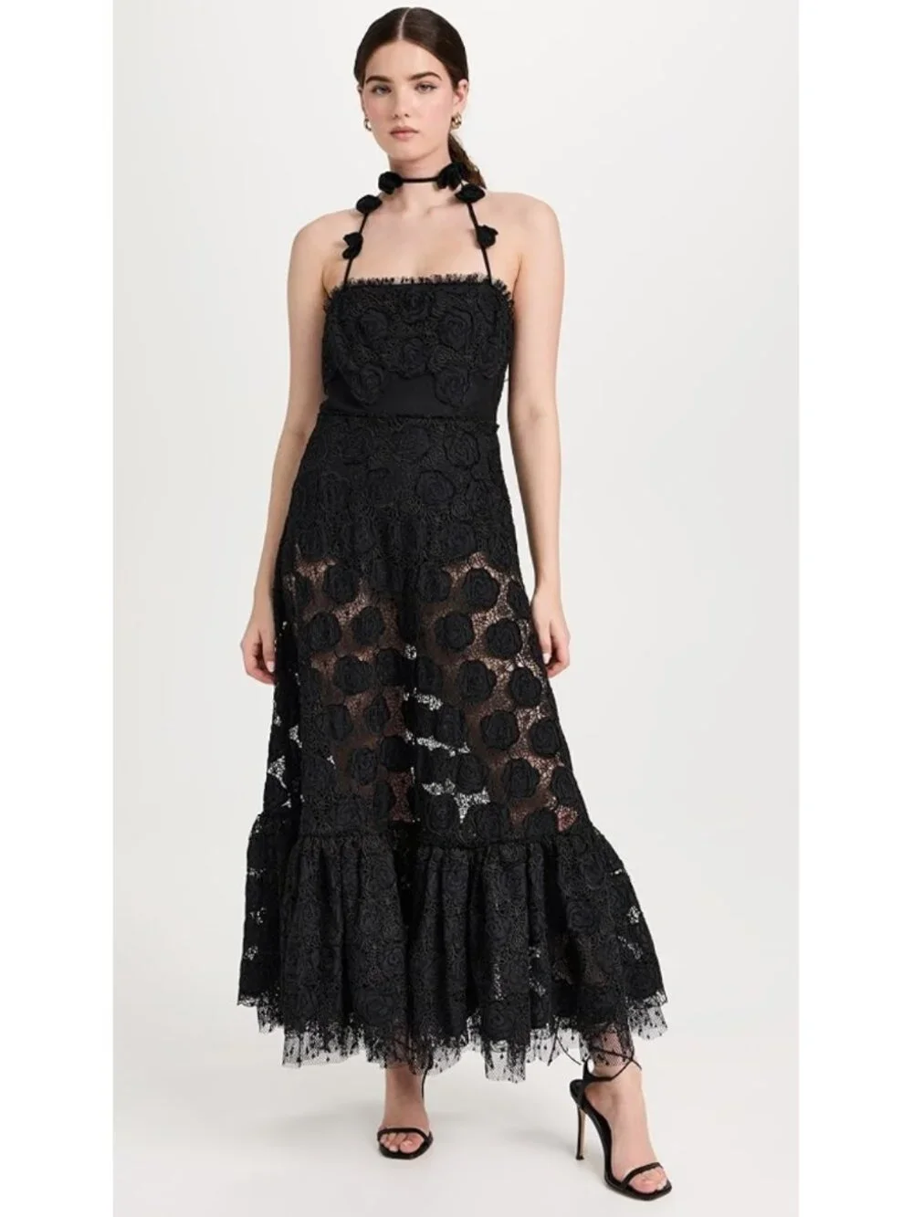 alexis black floral dress Alexis Embroidered Dress Blk/Wht main image 0